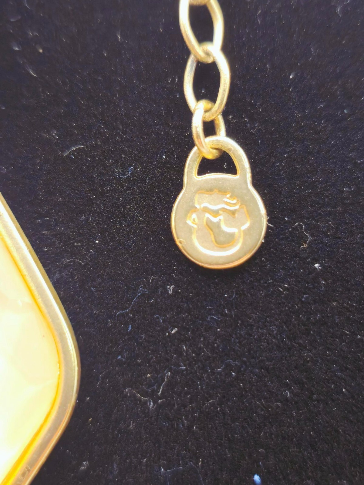 Spartina 449 Signed 32″ Gold Tone Necklace 4″ Acrylic Diamond Fringe Tassel
