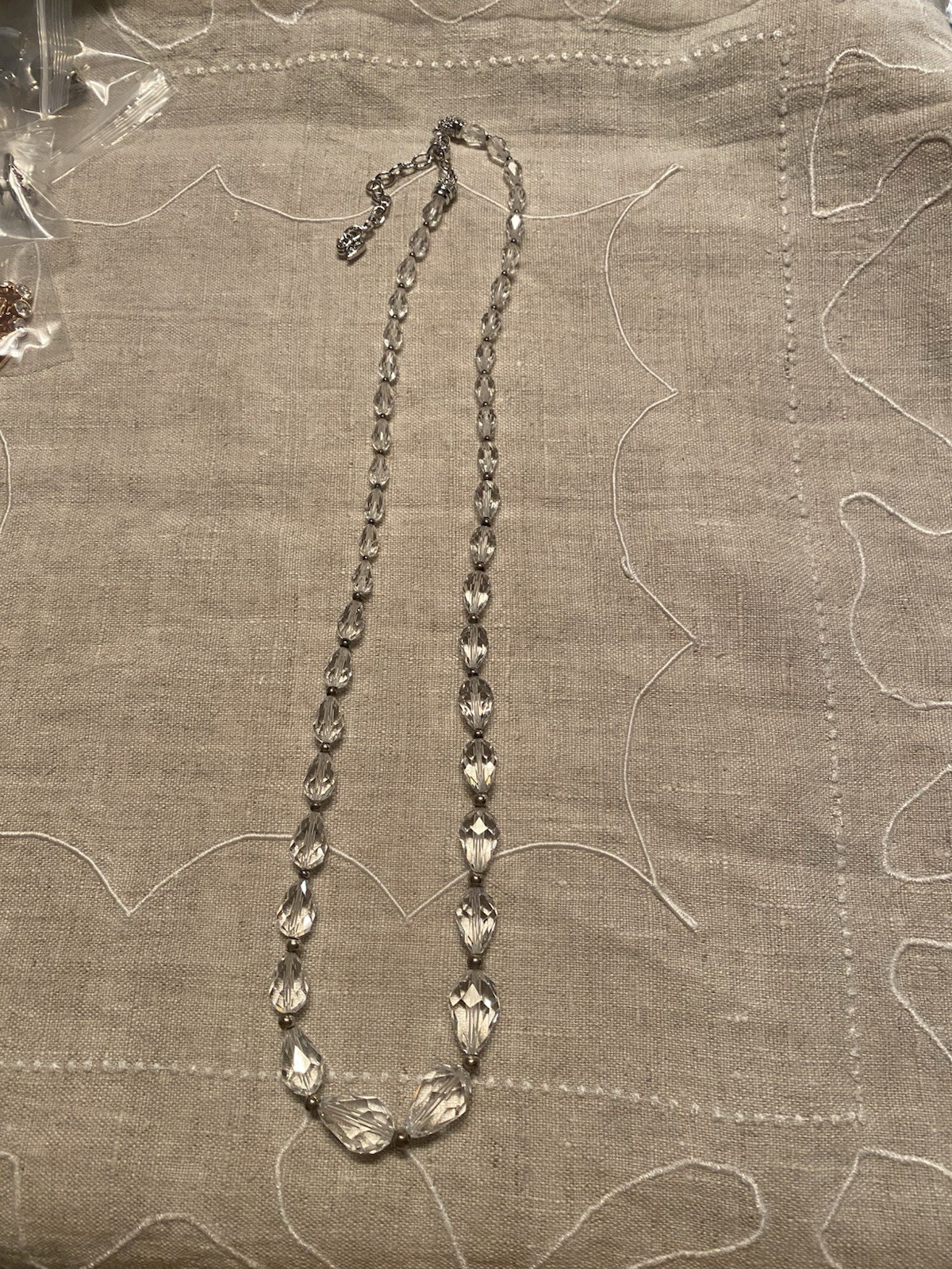 Swarovski Vintage Clear Crystal Faceted Necklace 24-27 Adjustable Length