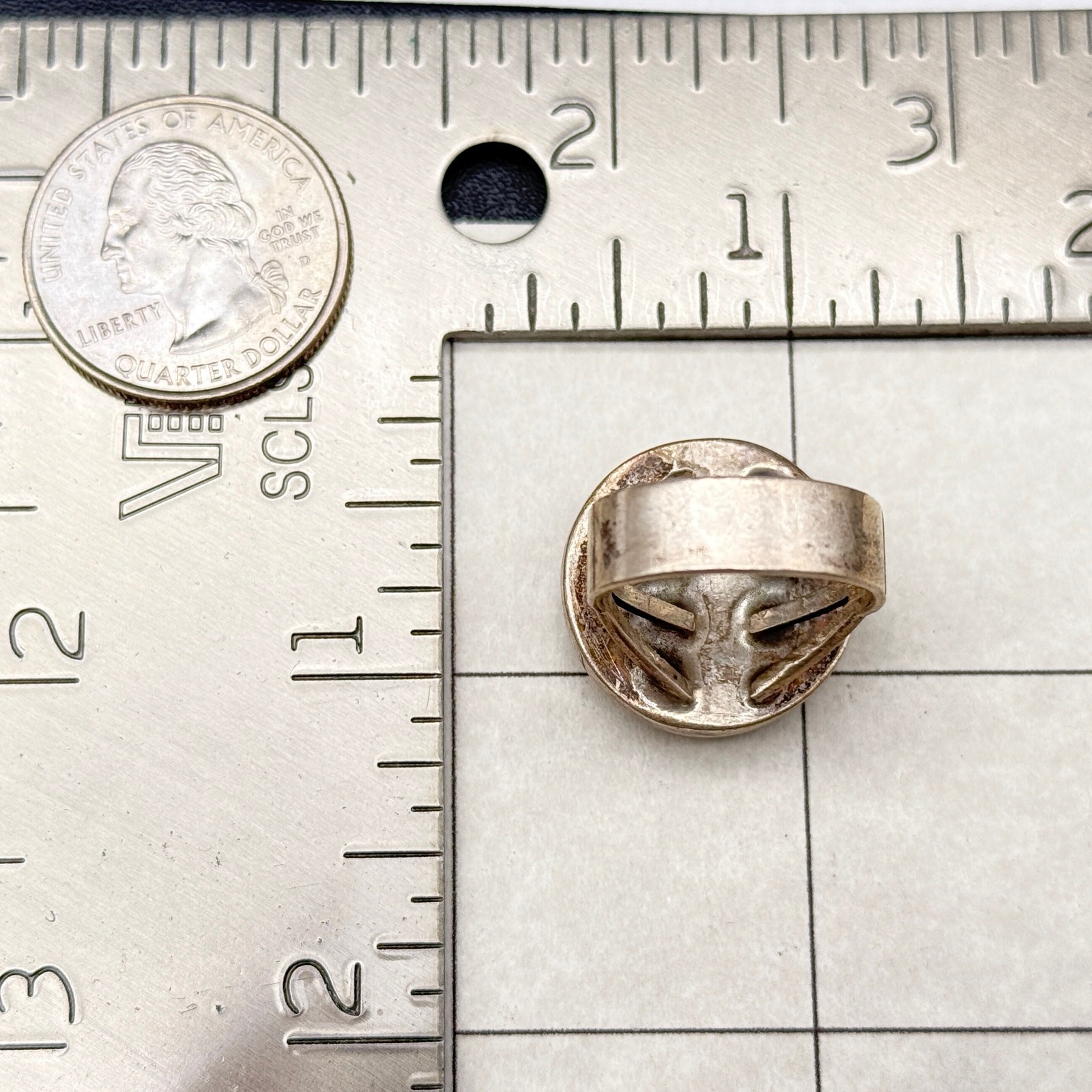 Vintage Modernist Picture Jasper Sterling Silver Ring Size 7.25
