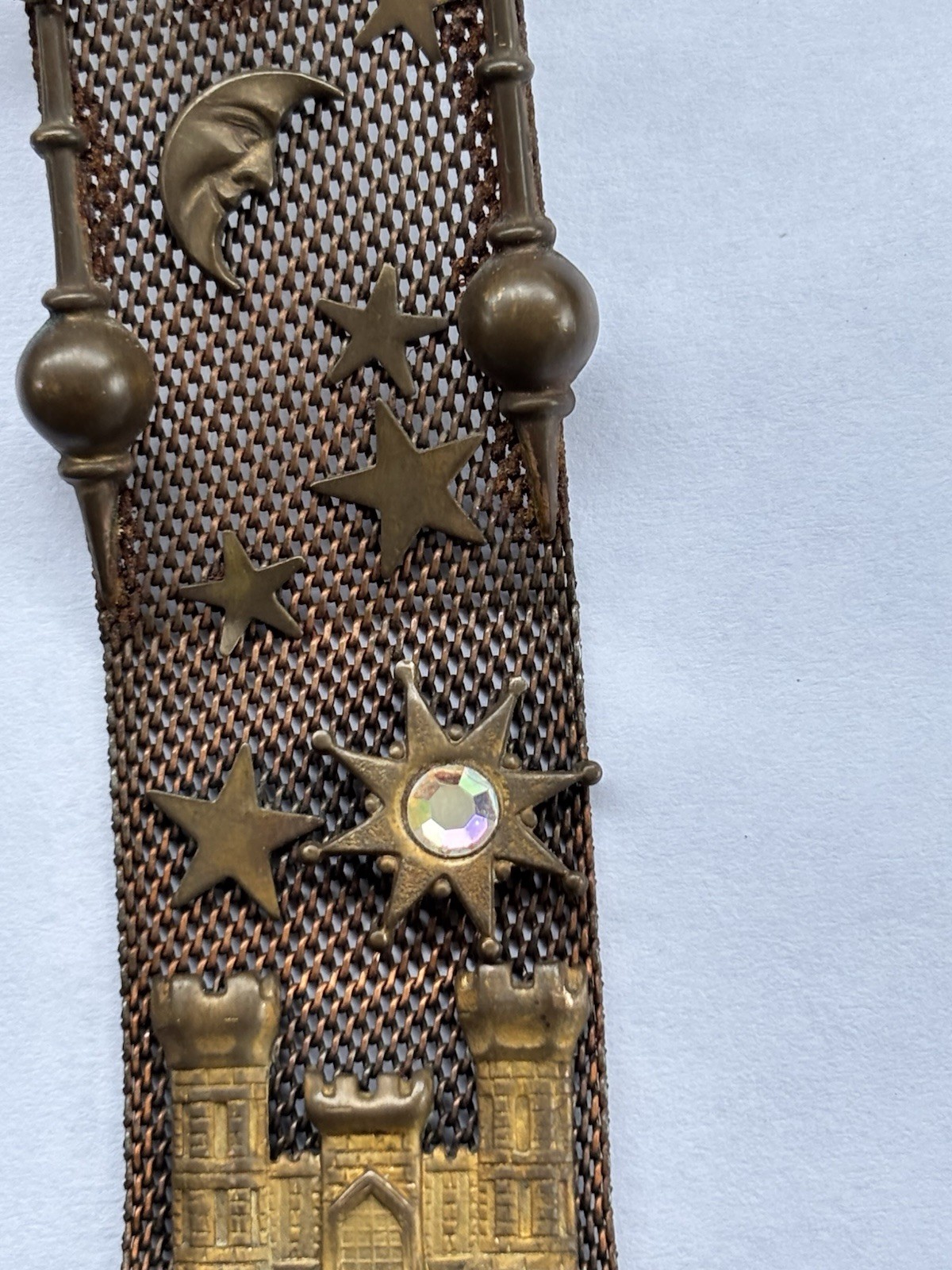 Unique Antique Jack Smile? Mesh Ear Rings Winged Lion Moon Stars Castle Dangle