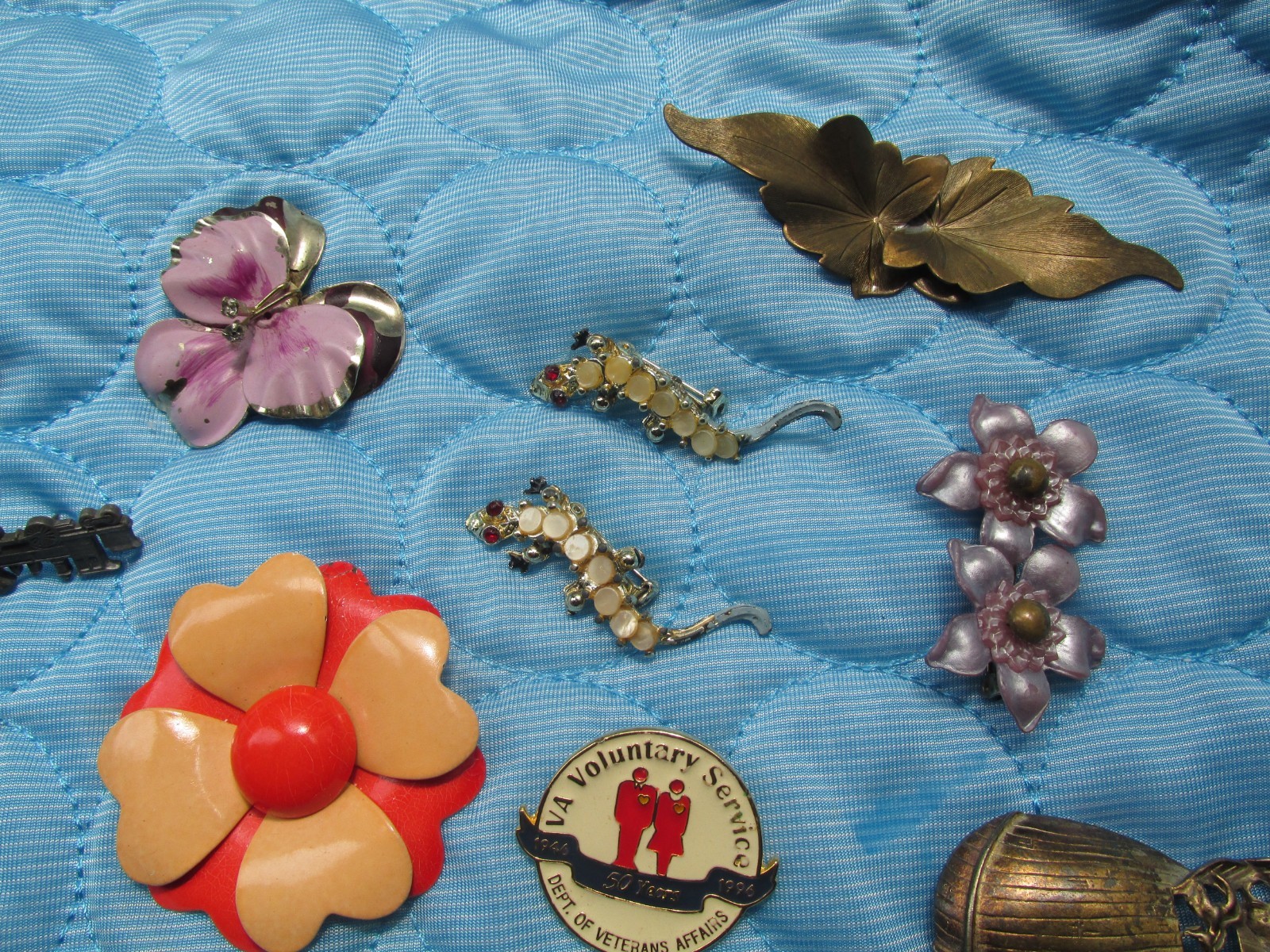 Lot of 35 Mixed Lot Brooches/Pins – some Scratched/Damaged/missing Stones As Is