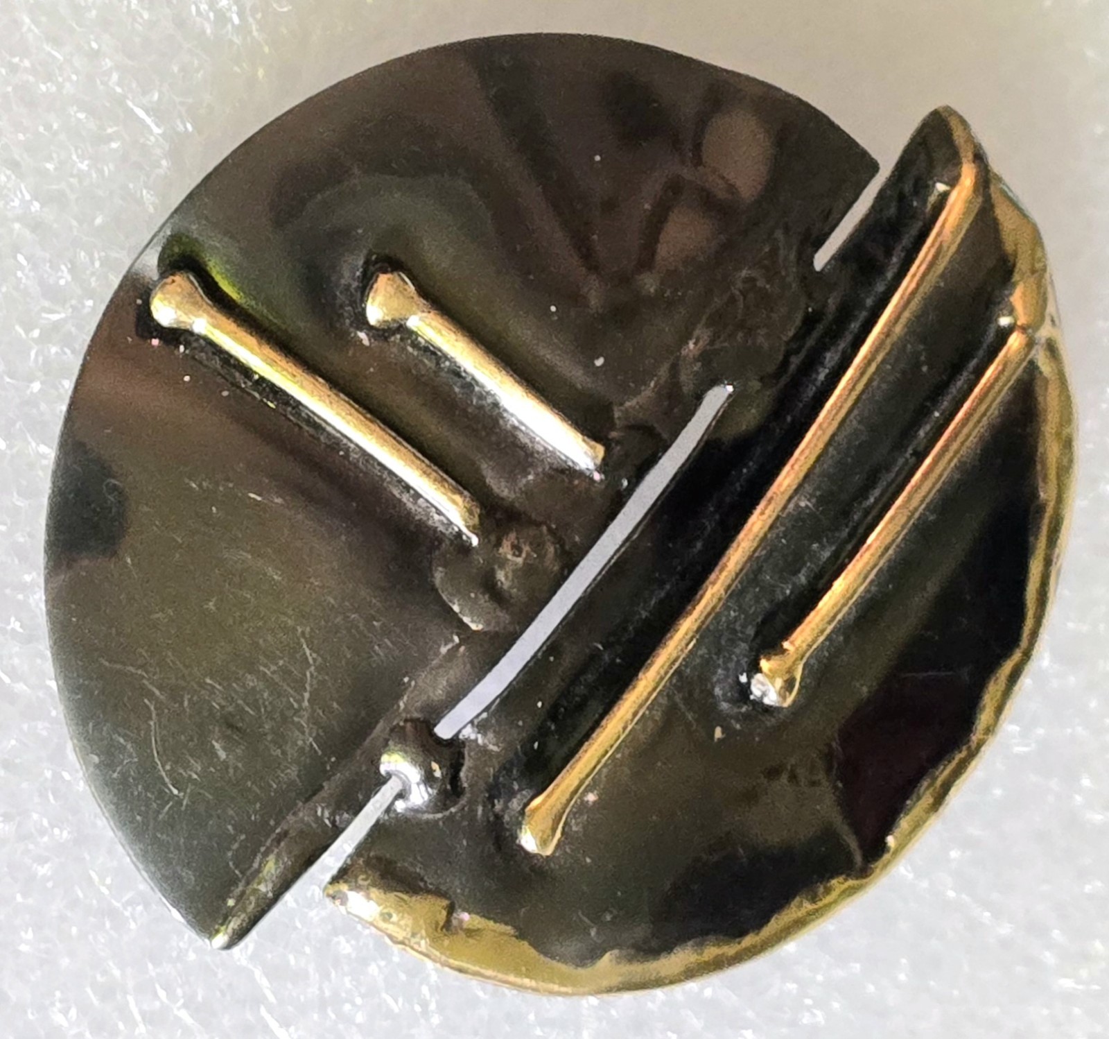 Vintage African Express Artisan Made Crafted Modernist Abstract Metal Brooch