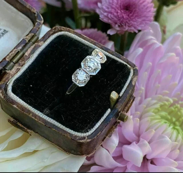 2.25Ct Art Deco Vintage Style Lab created Diamond Wedding 14K White Gold FN Ring