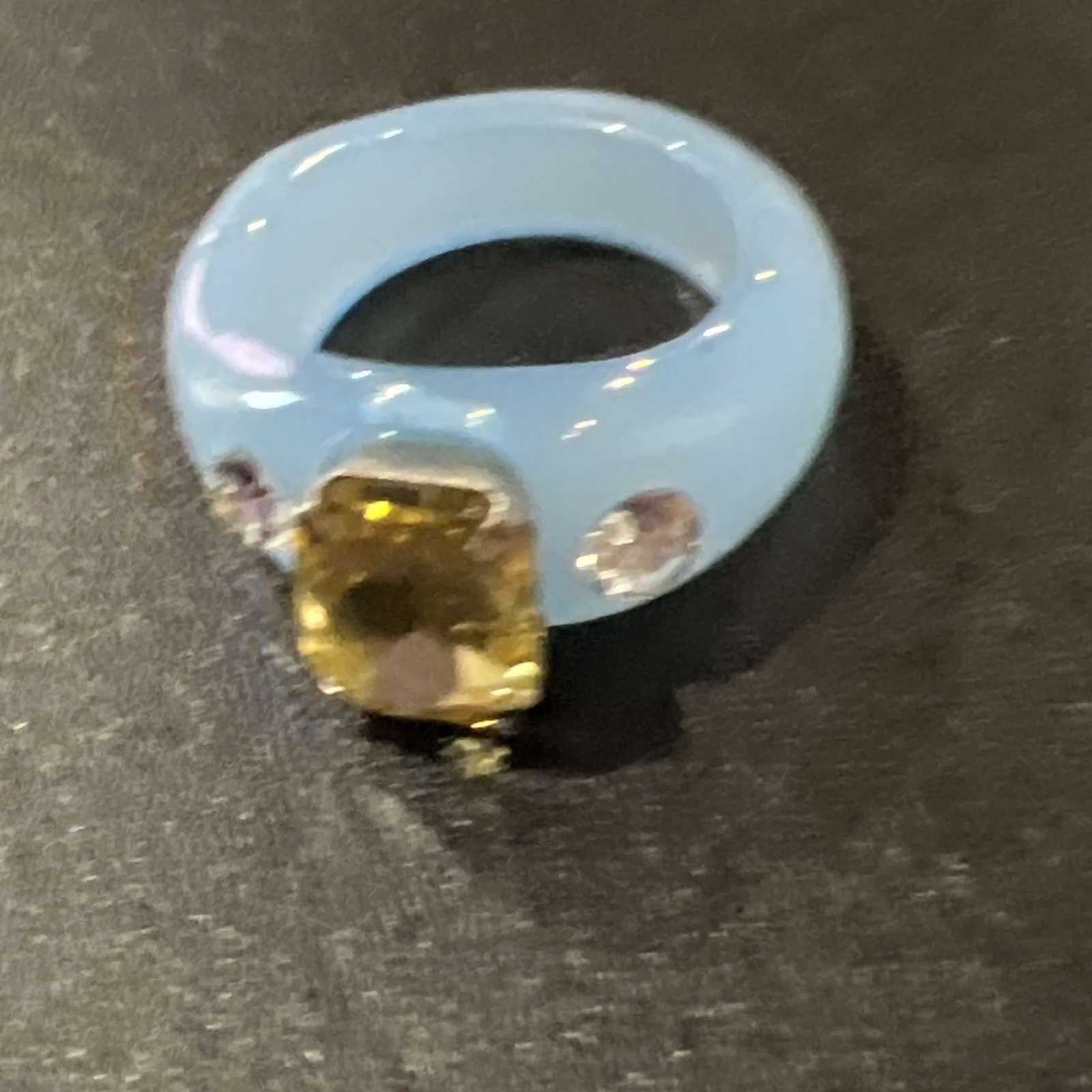 Lucite Plastic Ring Size 7.5