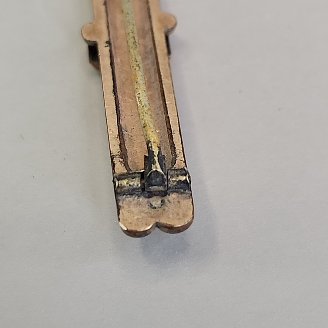 Antique Victorian Bar Brooch Etched Gold Filled Tube Hinge Edwardian 47mm