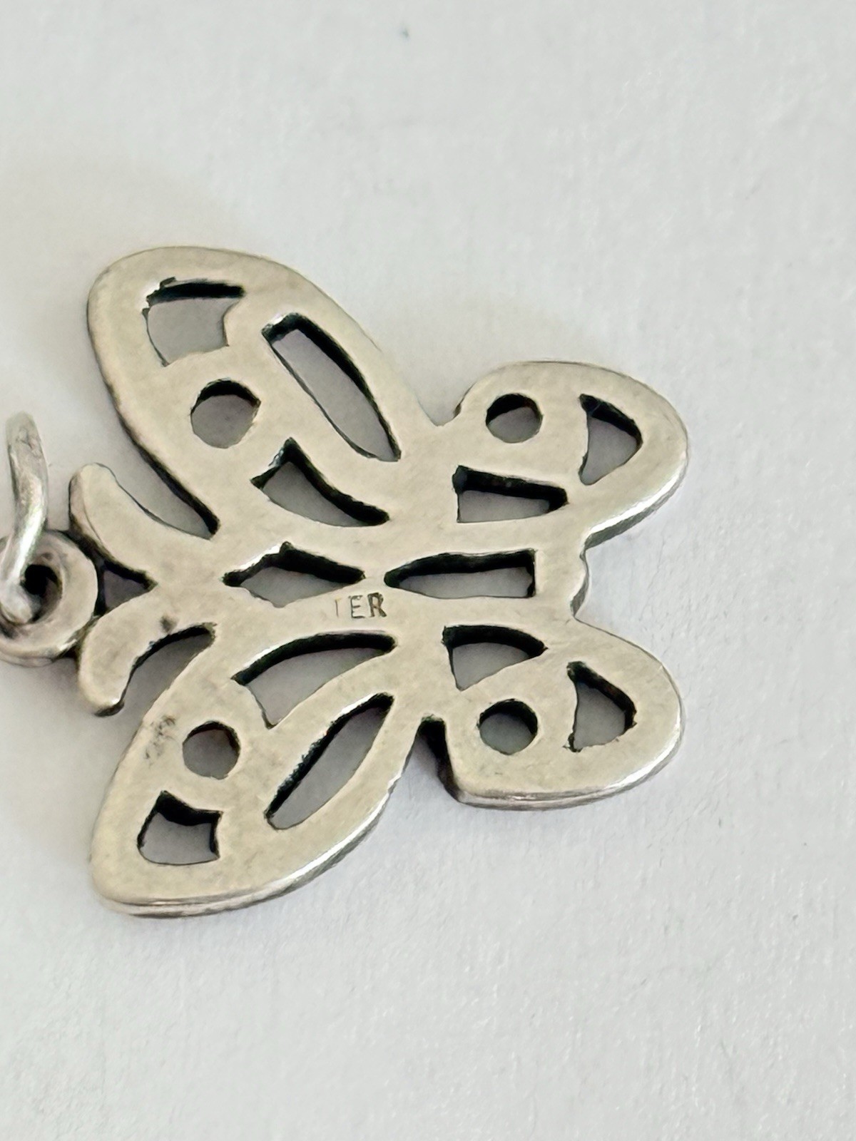 Vintage Retired James Avery Lace Wing Butterfly Pendant Charm Sterling Silver