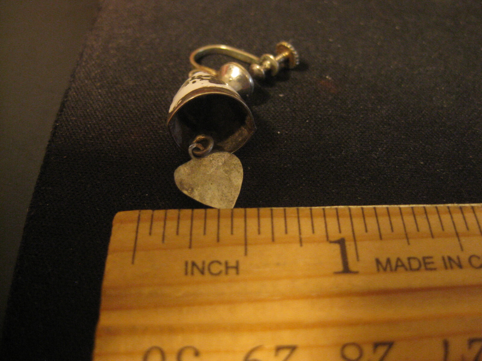 Sterling Silver Bell Shaped Enameled Screw Back Earrings