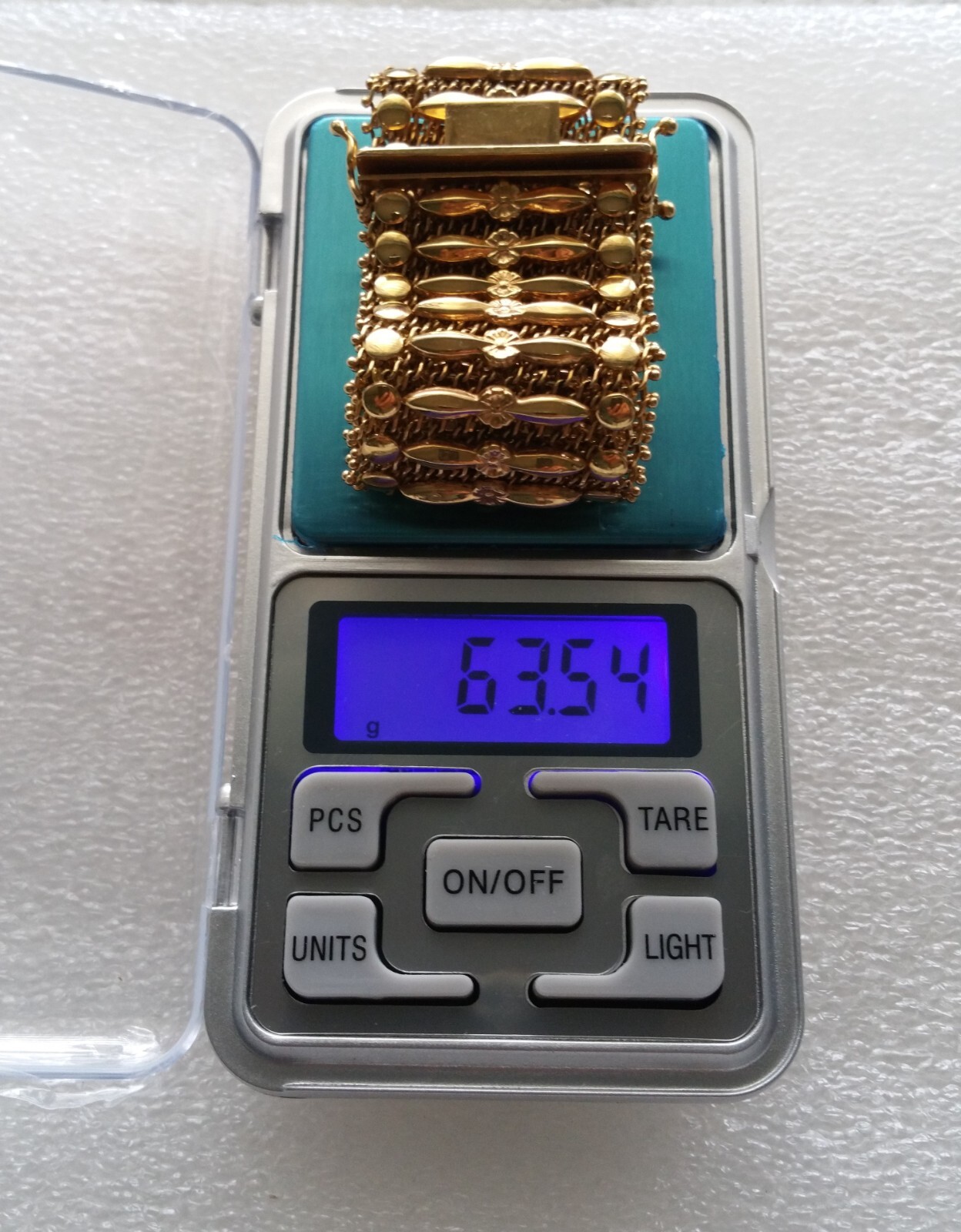 Italian Mesh Bracelet 18k Gold Charm Wide Vintage Yellow Woven Women’s Men’s Old