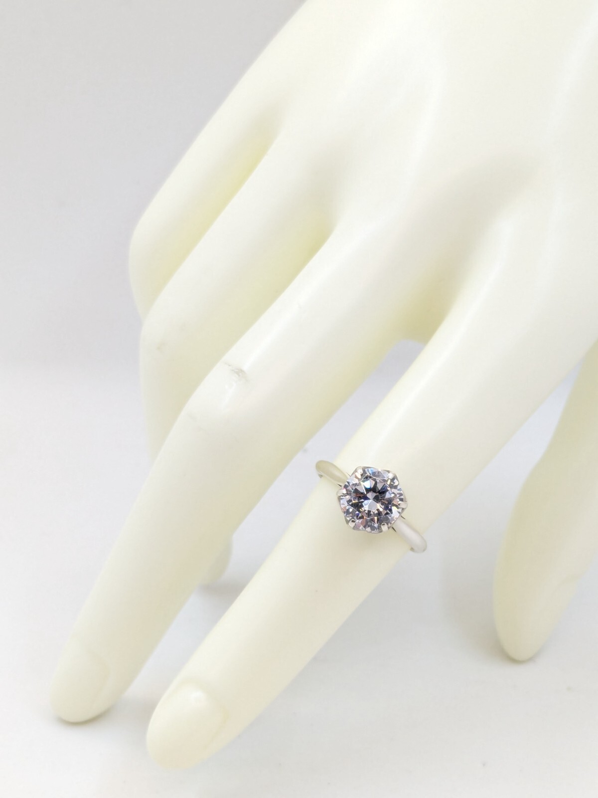 Vintage Luxury RING Silver 925 with Big Bright Stone -size: 6US (16.5mm) | #64
