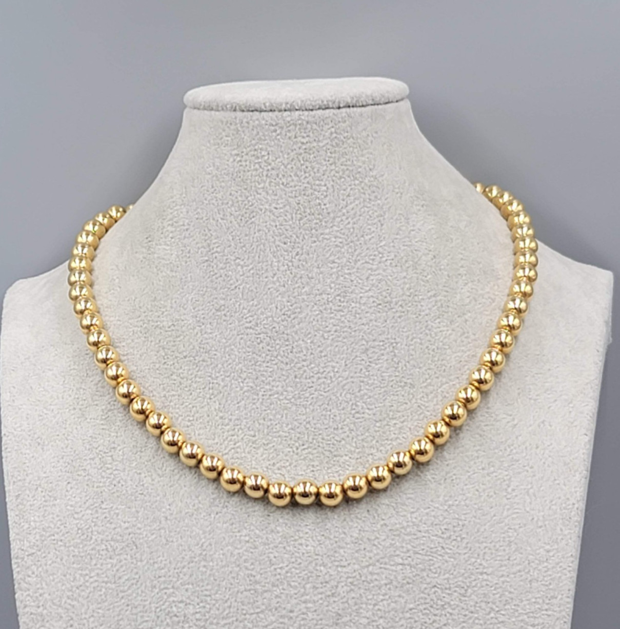 Vintage Napier Gold Plated Bead Chain Necklace 18 in