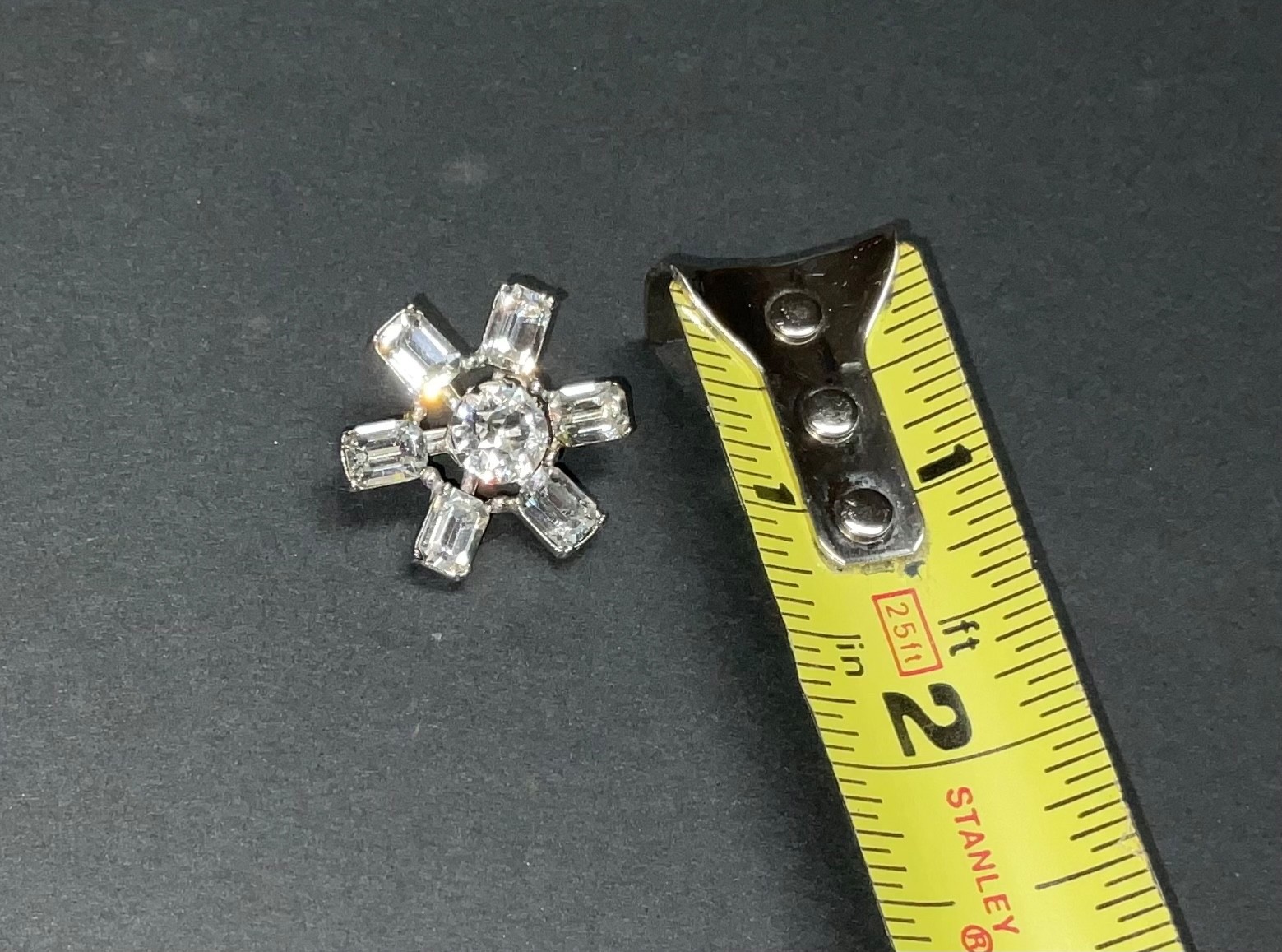 Vintage Signed Coro Rhinestone Pin Brooch Six Spokes Grandmother’s Brooch/Pin
