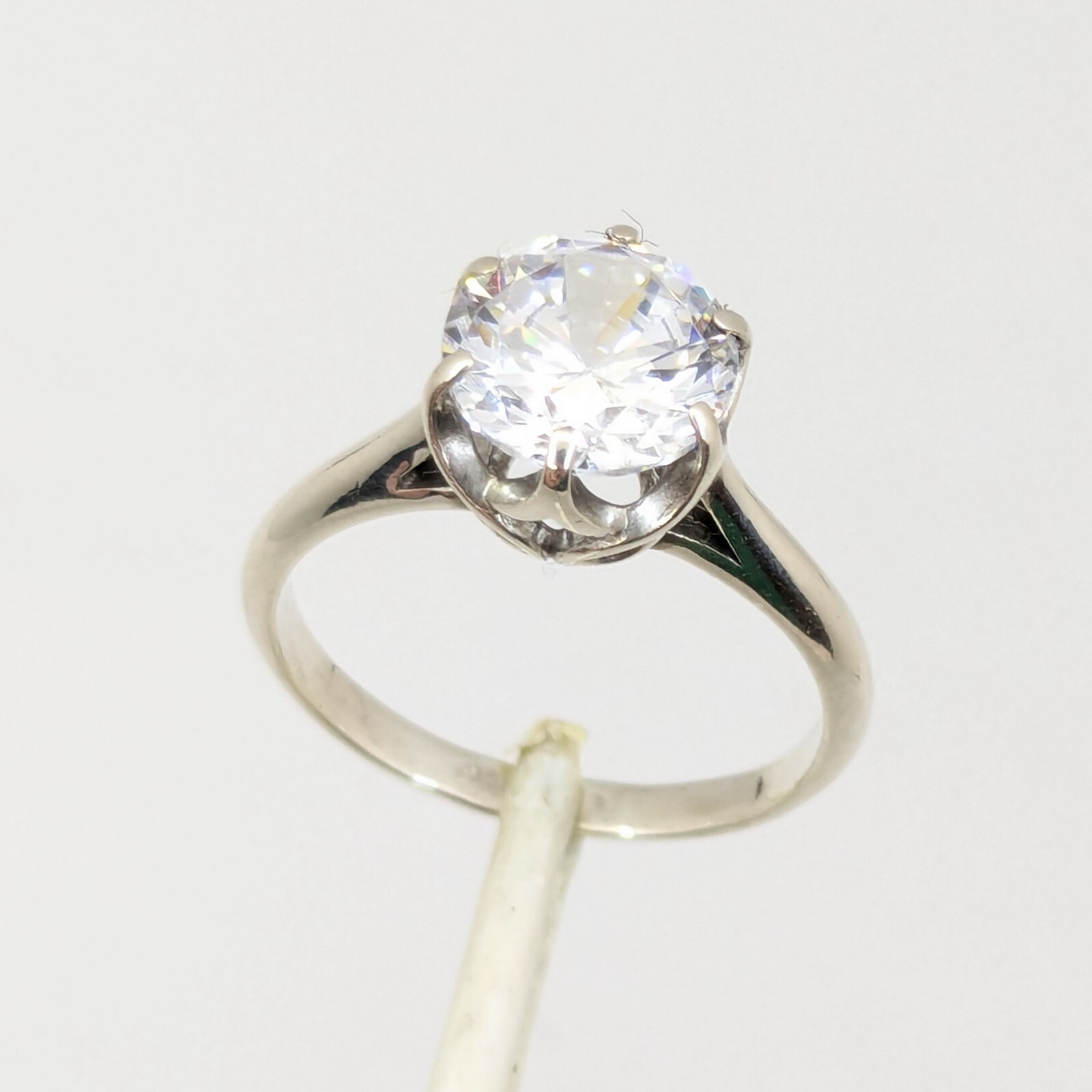 Vintage Luxury RING Silver 925 with Big Bright Stone -size: 6US (16.5mm) | #64