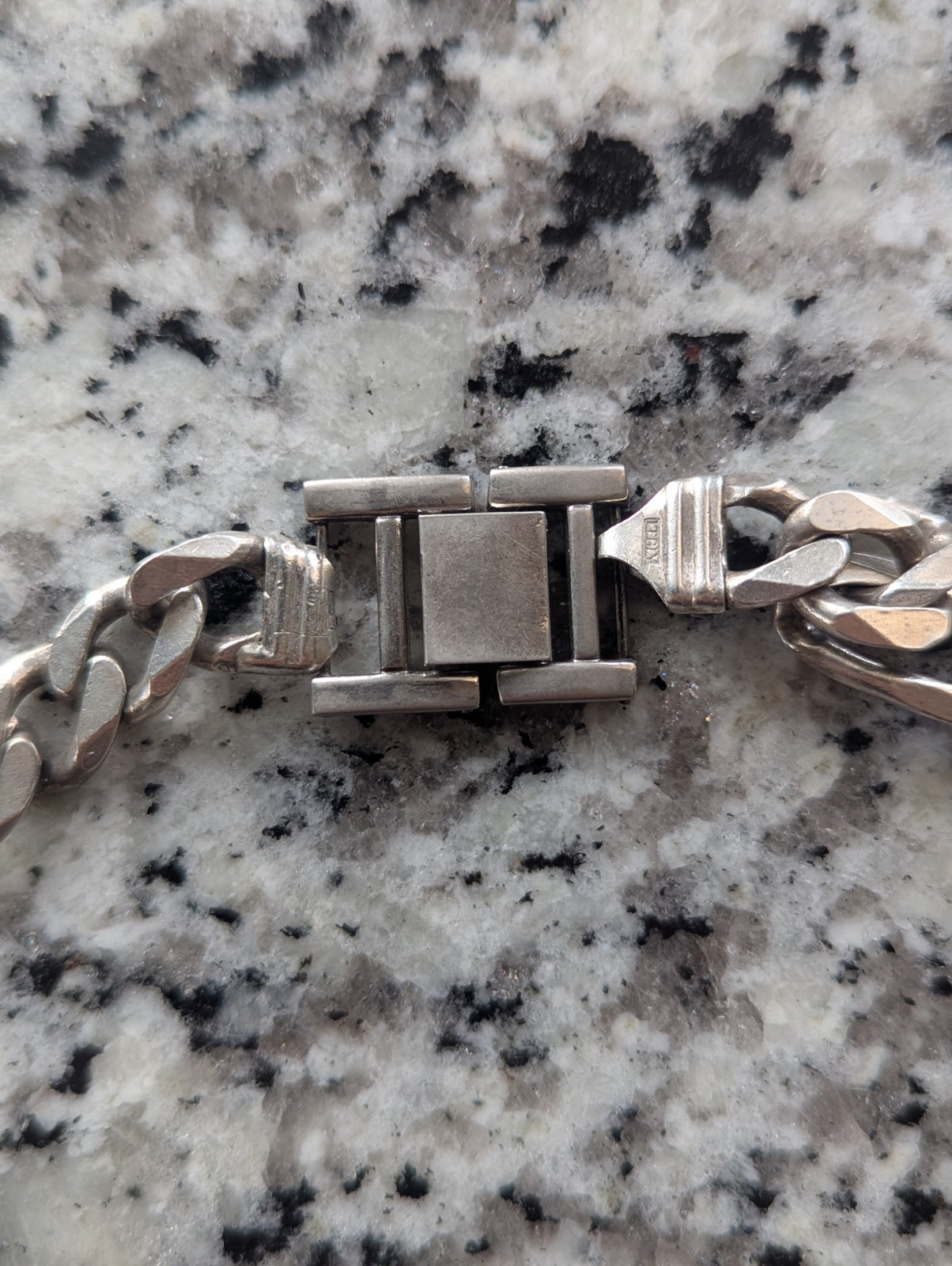 Unique Vintage Heavy 93.9g Italy Sterling Silver 925 Figaro Chain Necklace 22”