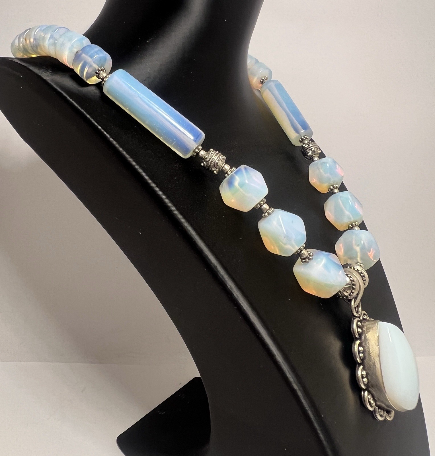 Vintage Opaline Glass Statement Necklace