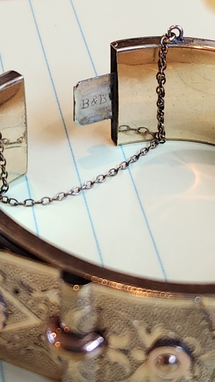 Vintage Bates & Bacon Bangle Bracelet in Rolled Gold