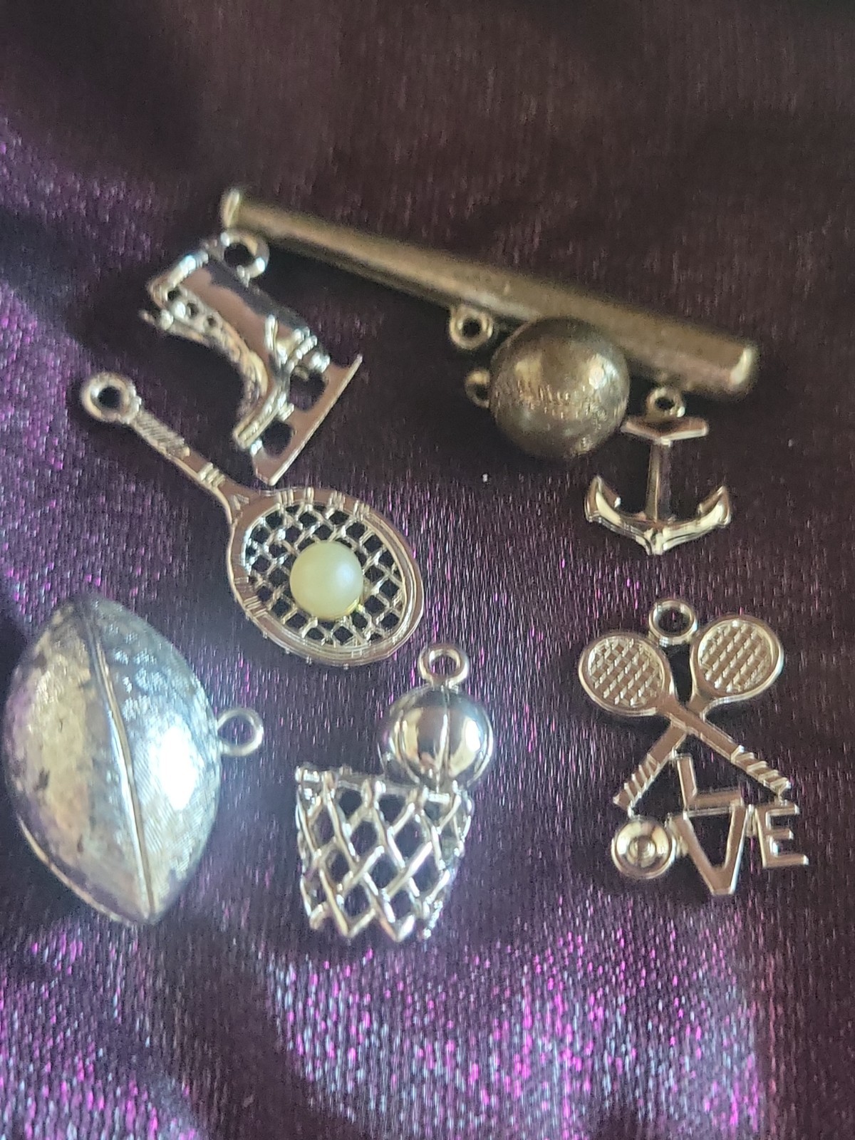 8 Vintage Sports Charms,SEE PICTURES FOR DETAILS.