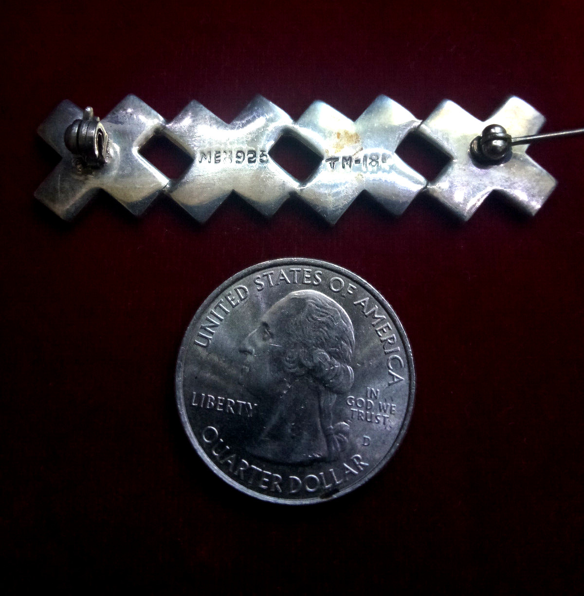 Vintage Sterling Silver XXXX Pendant Brooch 2.5″ Mexico TM-184 ~ 10.9 Grams