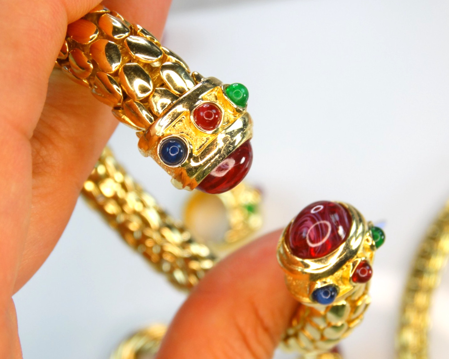 HIGH END VINTAGE JEWELRY LOT 80S IVANA GOLD GRIPOIX MOGUL CABS CHOKER EARRINGS +