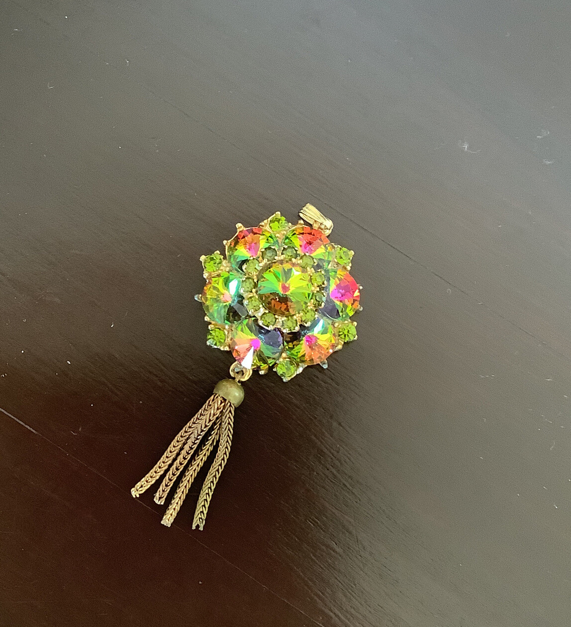 Edlee Watermelon Heliotrope Pendant w/ Tassle