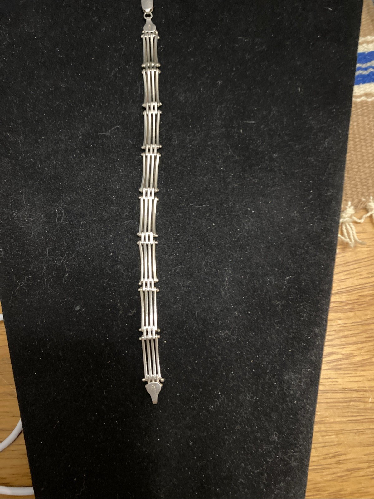 Vintage .925 Sterling Silver Bar Link Bracelet Unisex 7.5” 14.53g