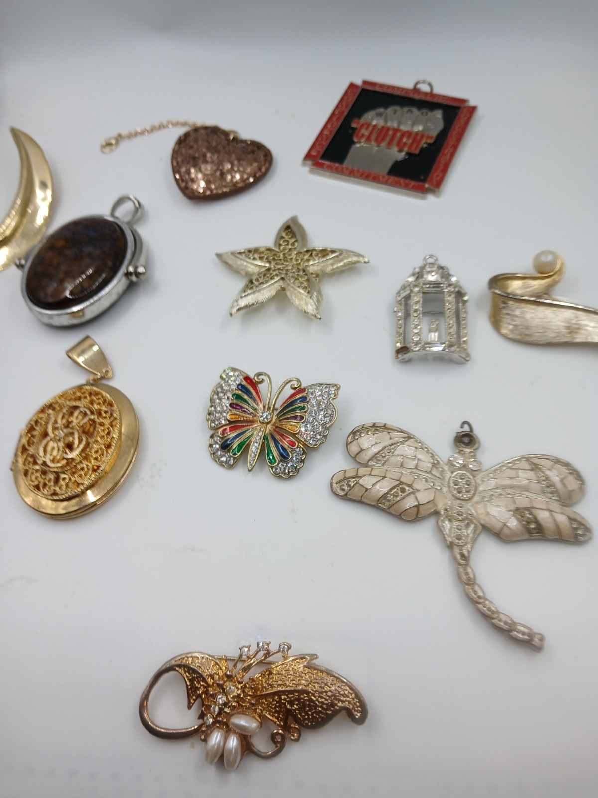 Mixed Jewelry Lot of Dragon Fly. Pendant. Butterfly Brooch Pin.