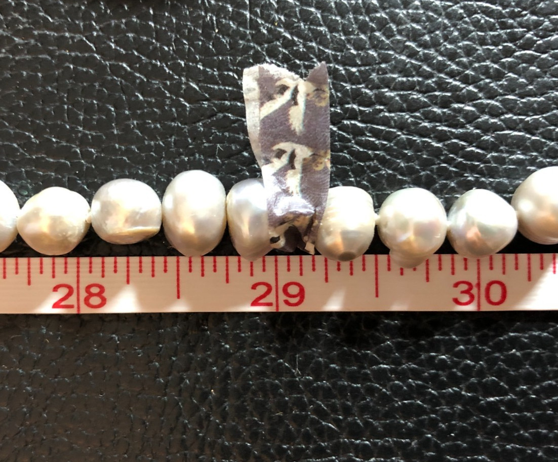 Silver Cultured Pearl Strand Necklace Baroque Knotted 9-10mm 29″ +Bracelet P8