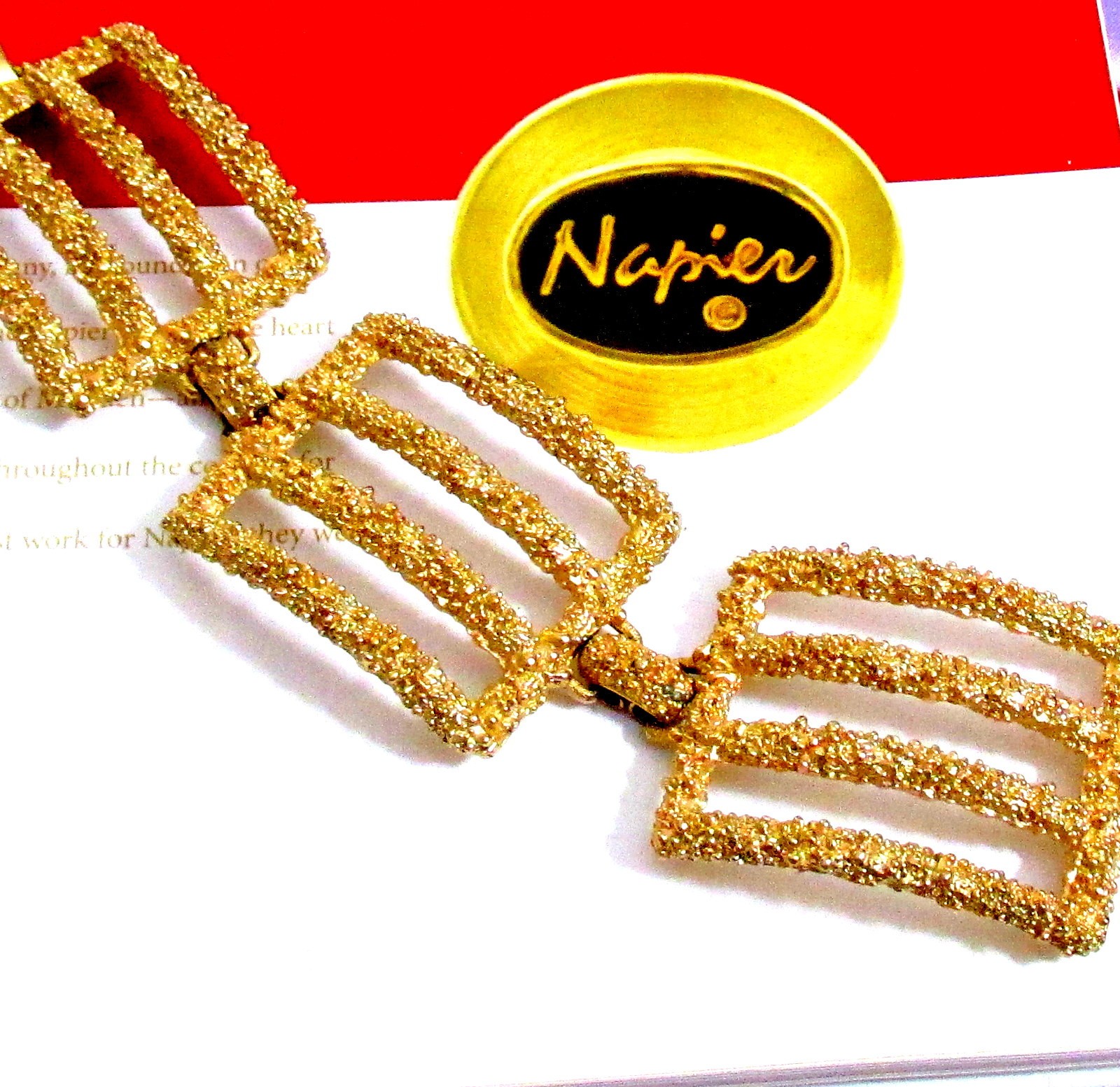 VTG RUNWAY RARE MODERNIST WIDE NAPIER GP BRUTALIST PANEL BRACELET EDGY ’70s EXC