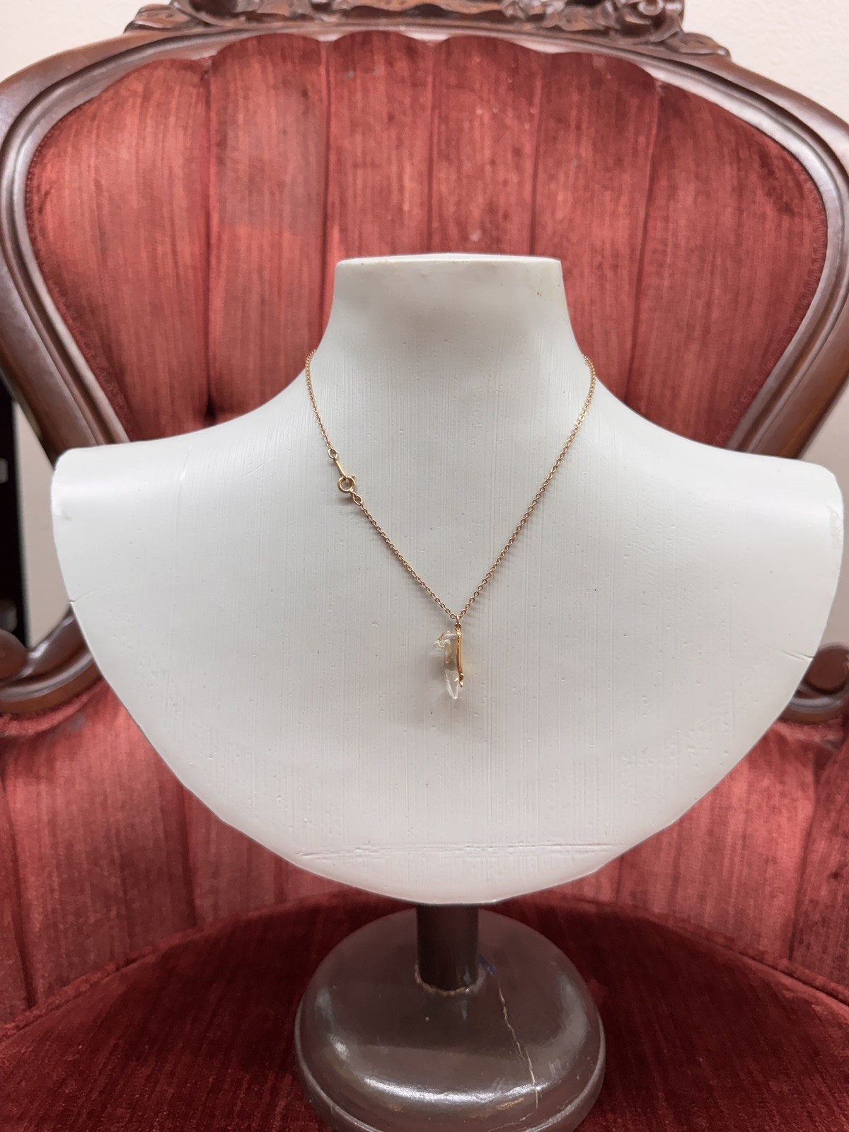 Vintage 1985 Avon Cinderella Enchanted Glass Slipper Necklace