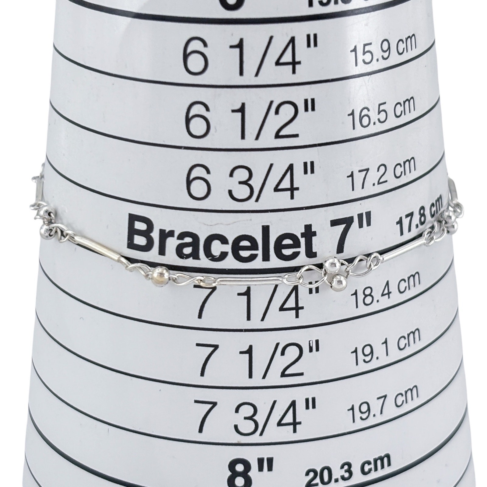 Vintage Sterling Silver 925 Bar Link Bracelet 7″