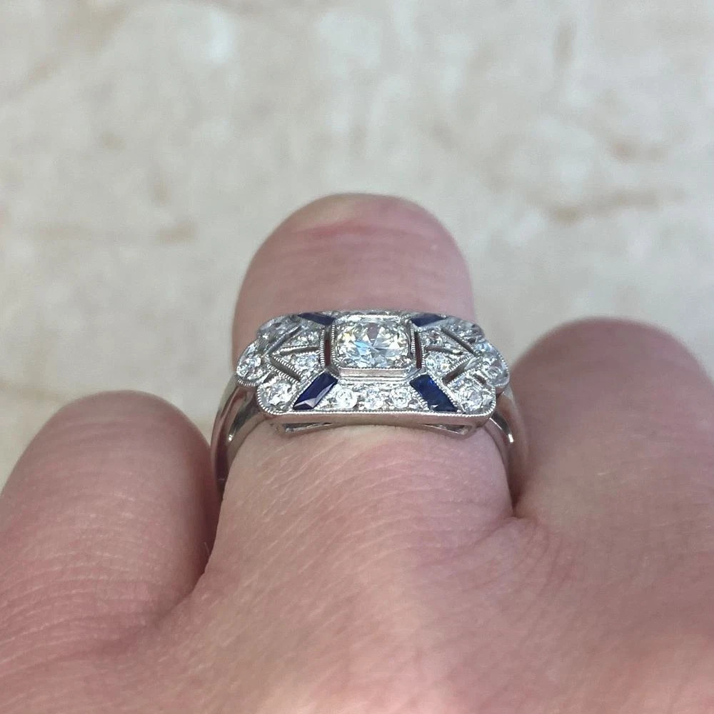 2.25Ct Vintage Art Deco style Lab Created Diamond Wedding 14K White Gold FN Ring