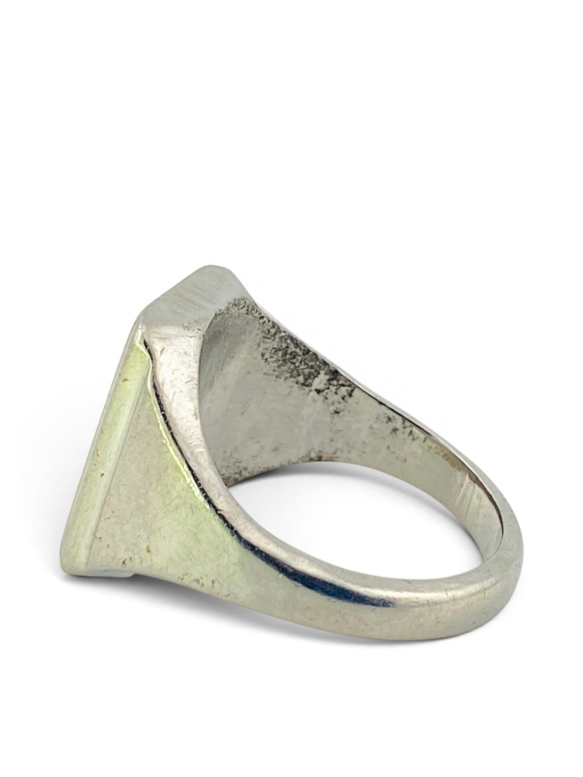 Vintage Steel Signet Ring Monogram LPM Hand Engraved Size 9.25
