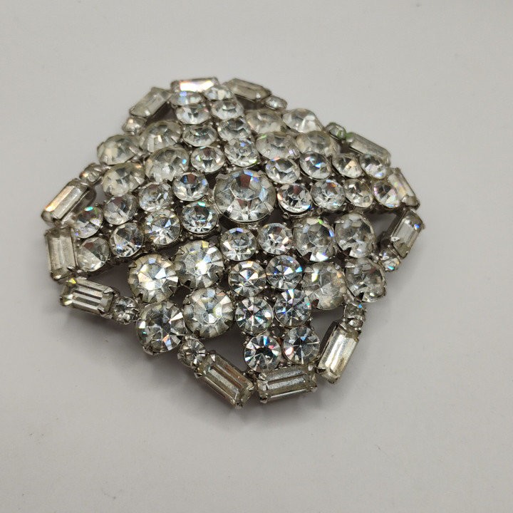 Vintage Rhinestone Brooch Art Deco Style