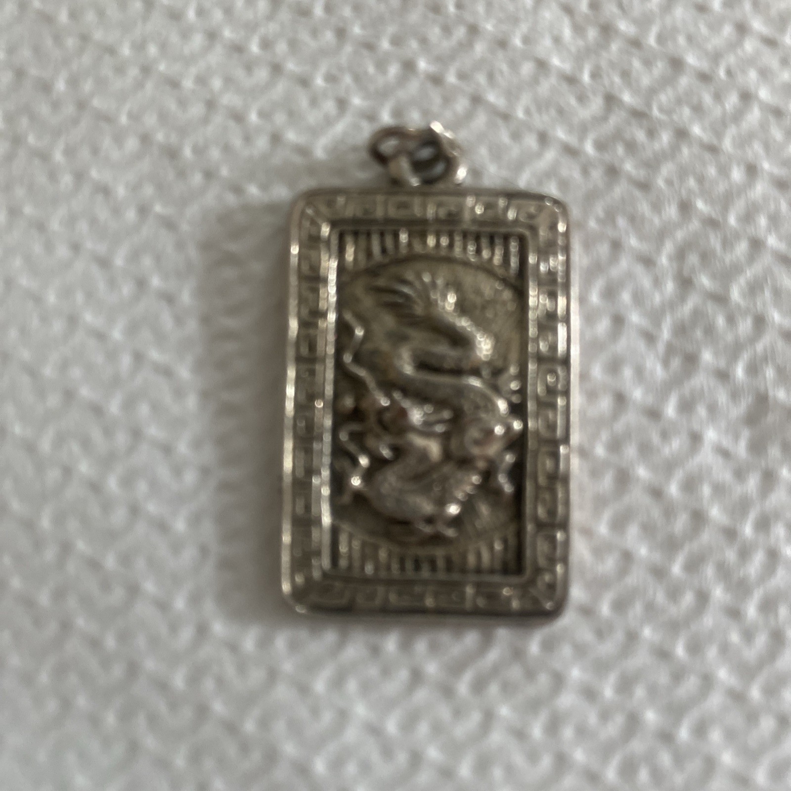 Silver Chinese Dragon Pendant UNUSUAL with Great Detail Vintage 10 Grams
