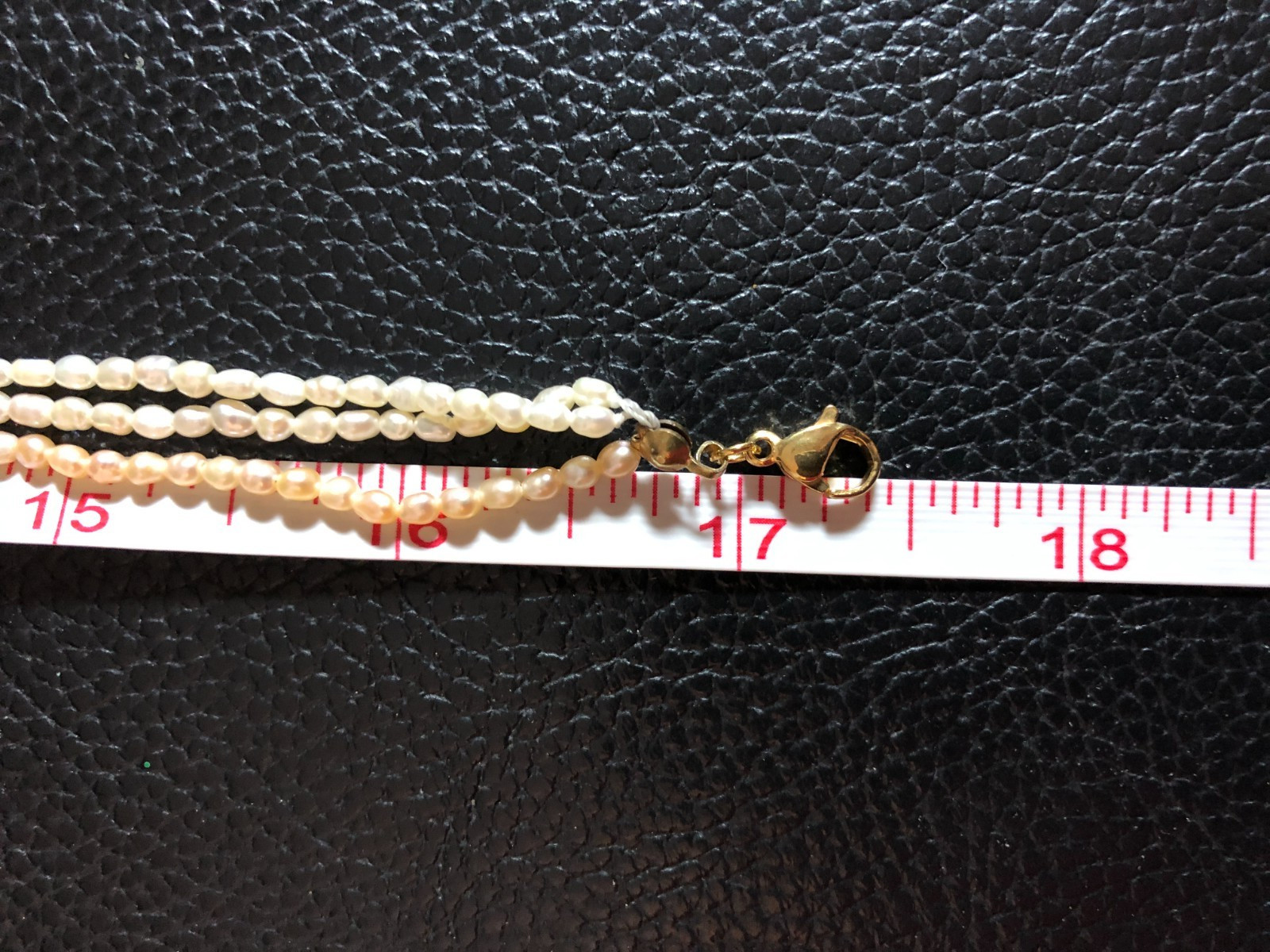 Vintage Peach Cream Genuine Cultured Pearl Multi Strand Necklace Baroque 17″ P19