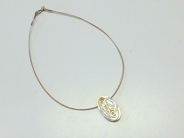Artisan MARCIA Sterling Silver Copper Pendant Necklace Choker Neckring