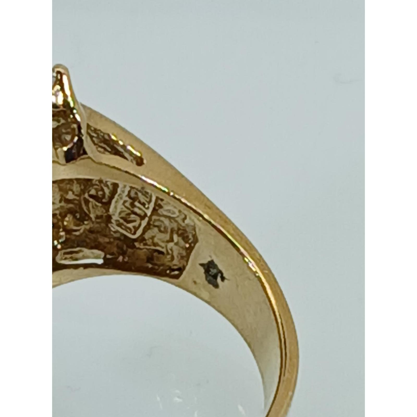 Vintage 1990s Gold Vermeil 925 Sterling Silver CZ Cluster Cocktail Ring Size 7