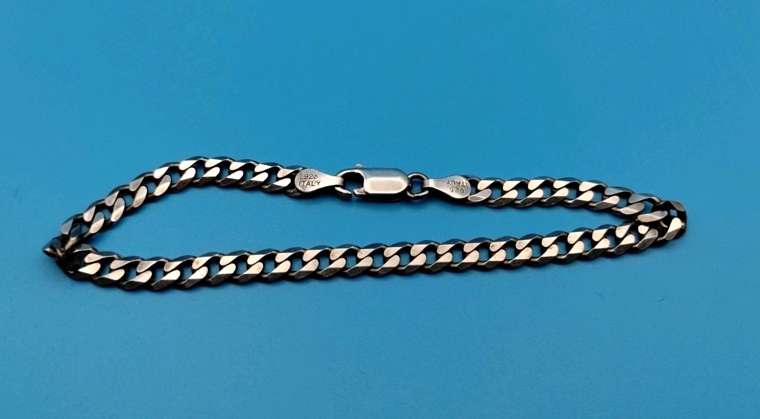 Sterling Silver 4mm 925 Cuban Chain 7.25 inch Bracelet 6.4g