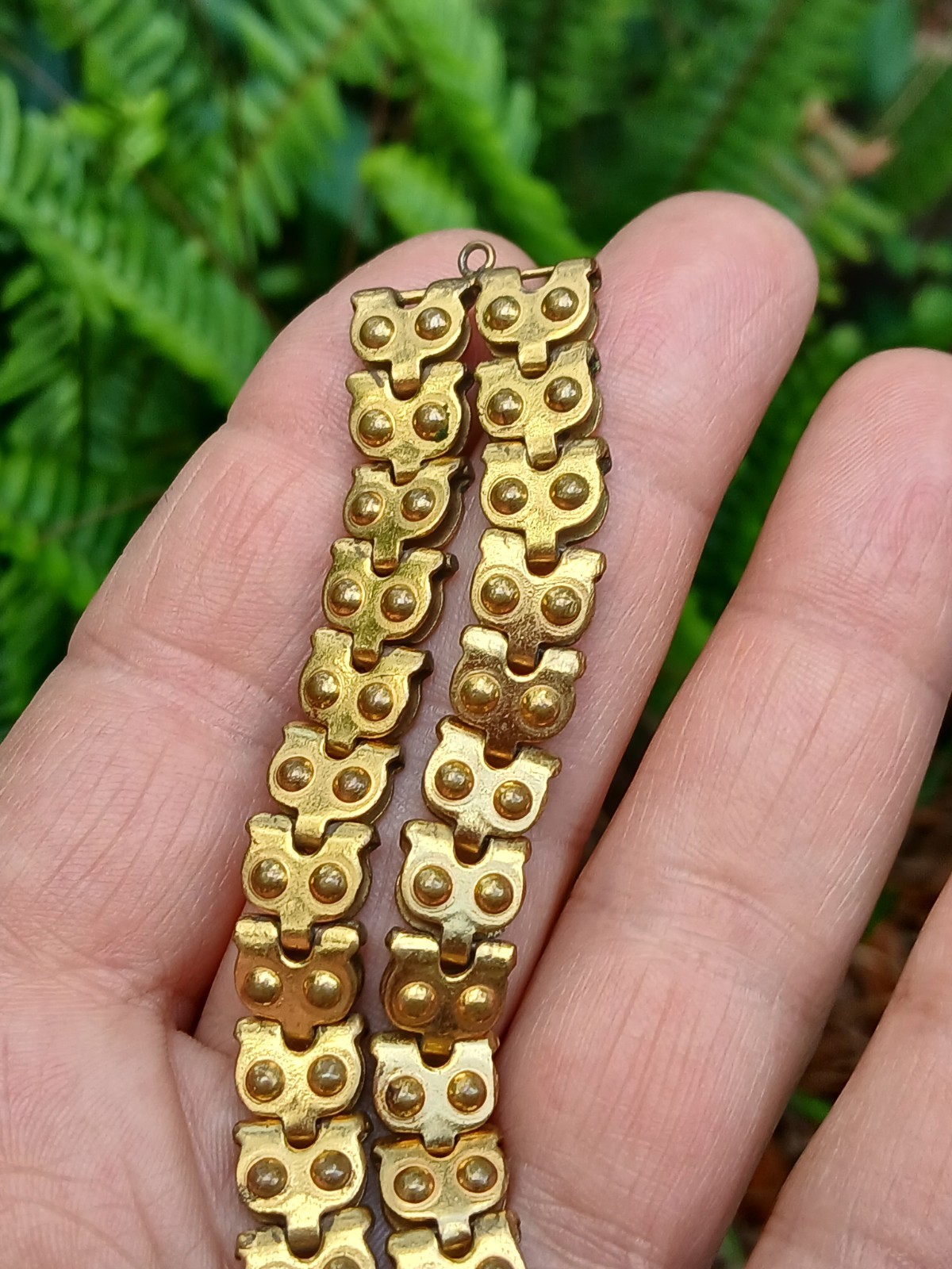 WOW! Antique Victorian Gold Filled Double Row Fancy Tank Tread Link Bracelet