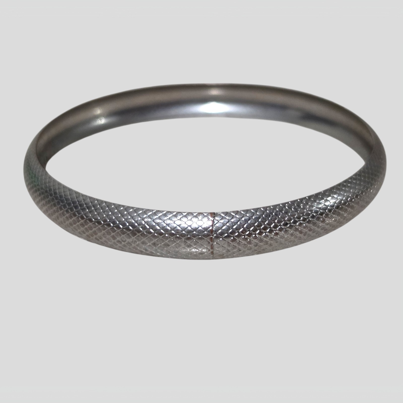 Vintage Silver Tone Textured Bangle Bracelet Etched Stackable Minimalist