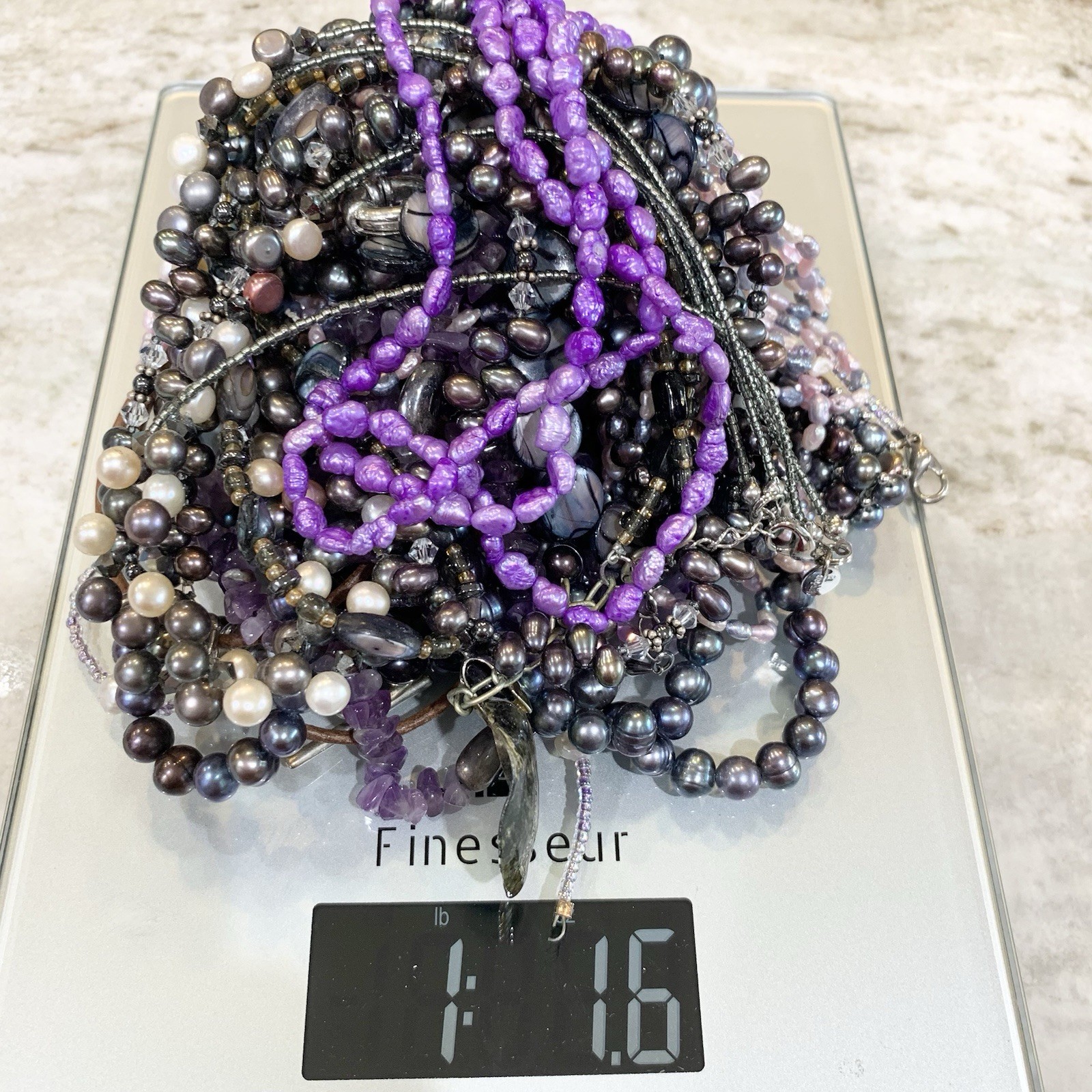 Vtg Cultured Pearl LOT 18 Necklace Tahitian FW Peacock Wear DIY 925 1.16LB