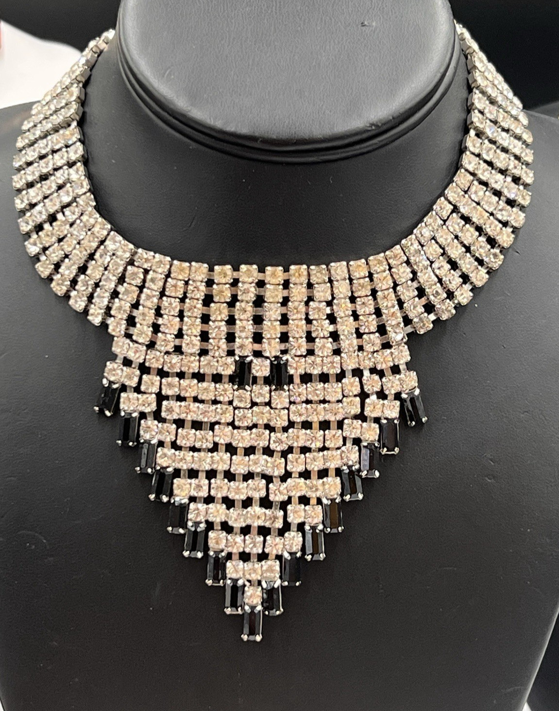 Vintage Rhinestone Necklace Lot, Bib & Statement, Signedf Kramer, Selro