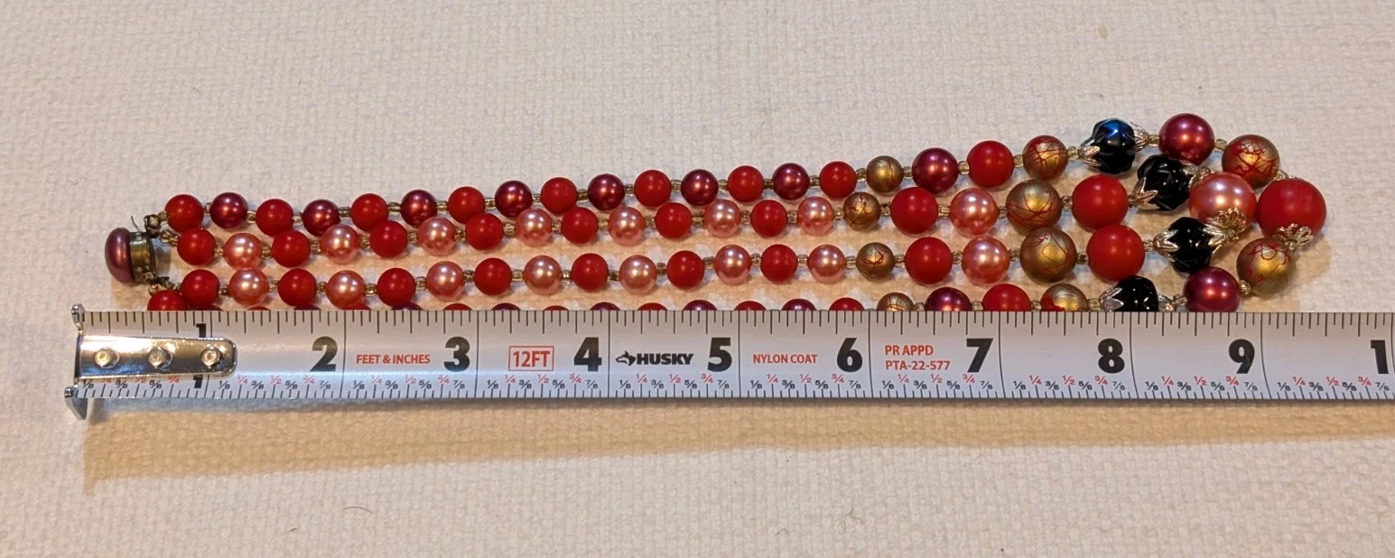 Vintage Bead Necklaces Marked Japan & Hong Kong, Lot Of 3