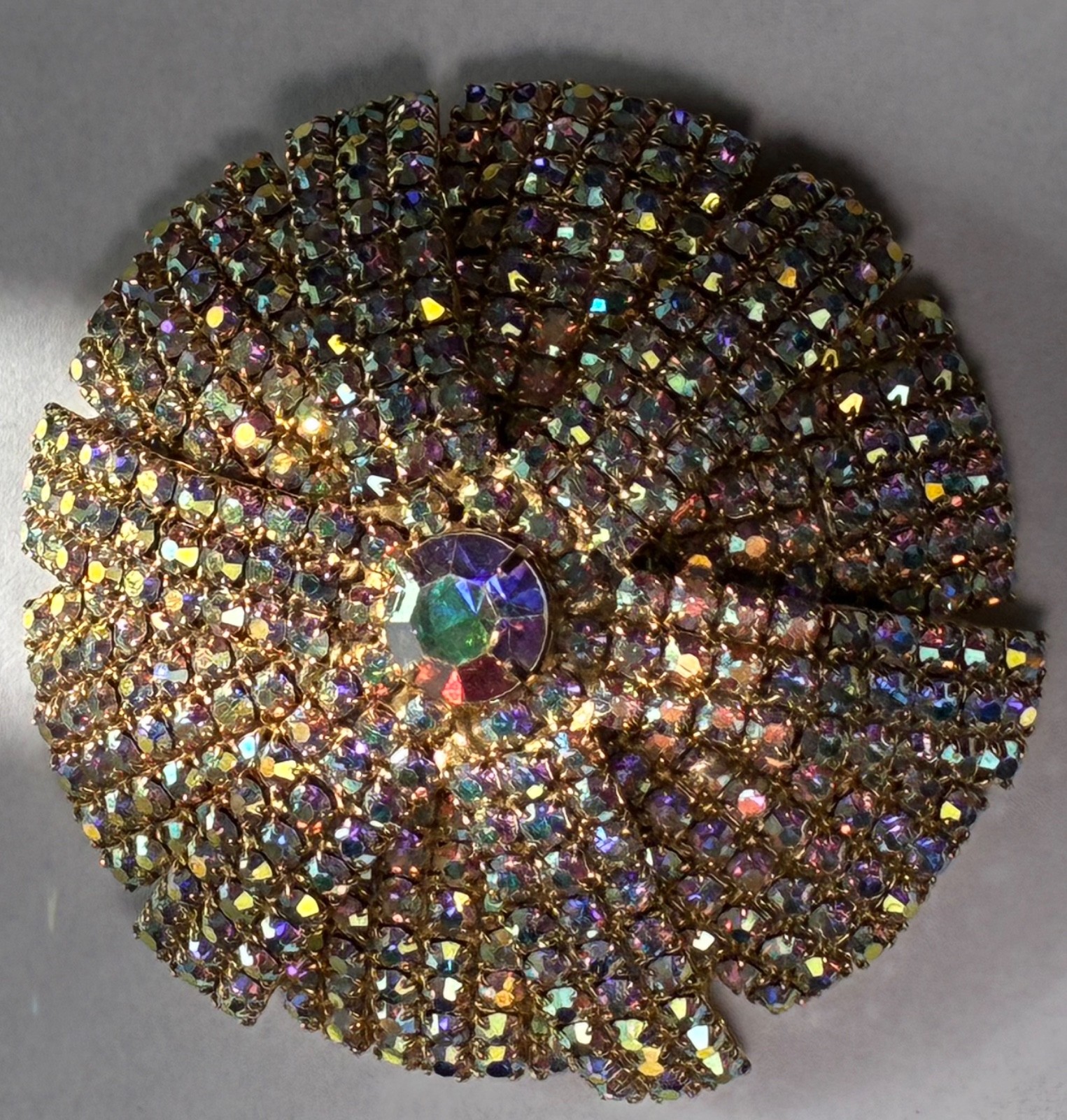 Vintage AB Crystal Brooch Pin Brooch
