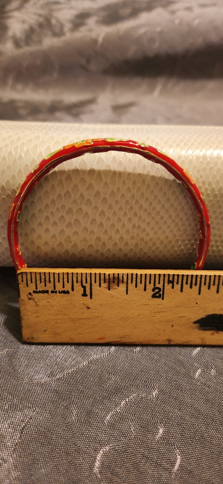 Cloisonne Bangle Bracelet Chinese Enamel Handmade Traditional Flower And Sandal