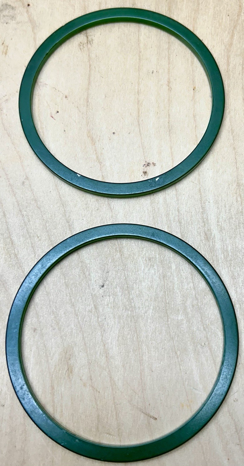 5 Vtg Tested Bakelite Thin Stackable Bangles Green, Orange Marbled Mid Century