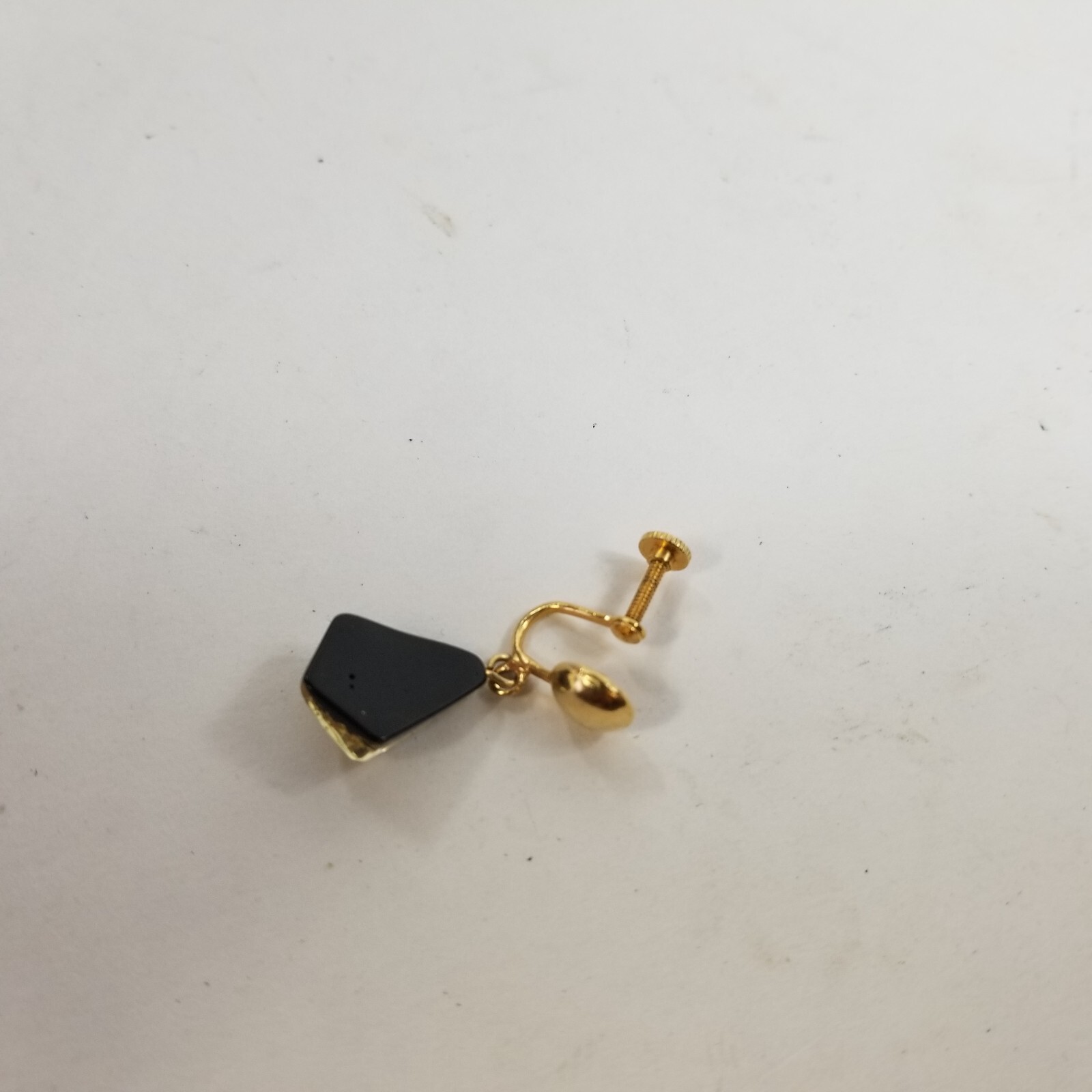 Gold Tone Flake Nugget Confetti Screw On Dangle Earrings VTG RARE