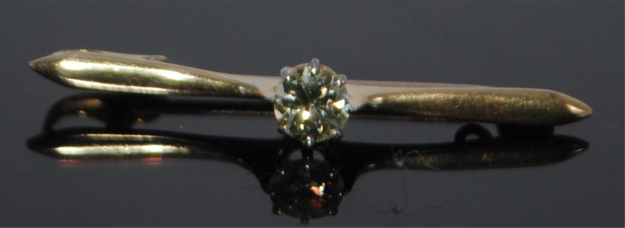 Antique 15ct Old Cut Diamond Brooch, 0.31ct (FREE AUSTRALIA-WIDE POSTAGE)