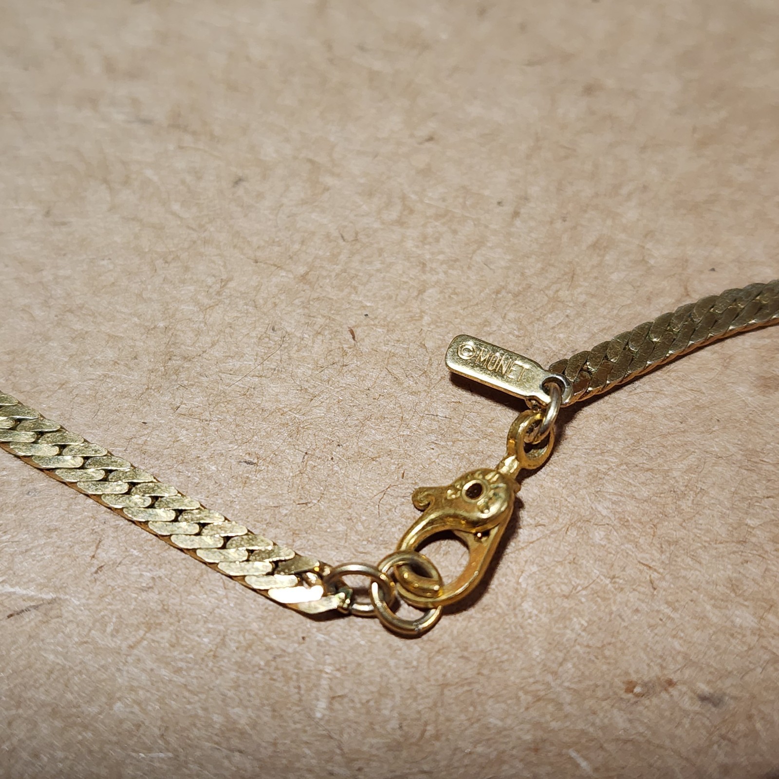 Vintage AVON Gold Tone Necklace Flat Snake Chain 30″ Inches Long Retro Jewelry