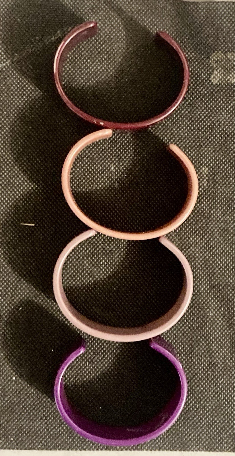 Vintage 1960’s Thick Lucite Bracelets 2 3/8″ For Small Wrists Set of 4