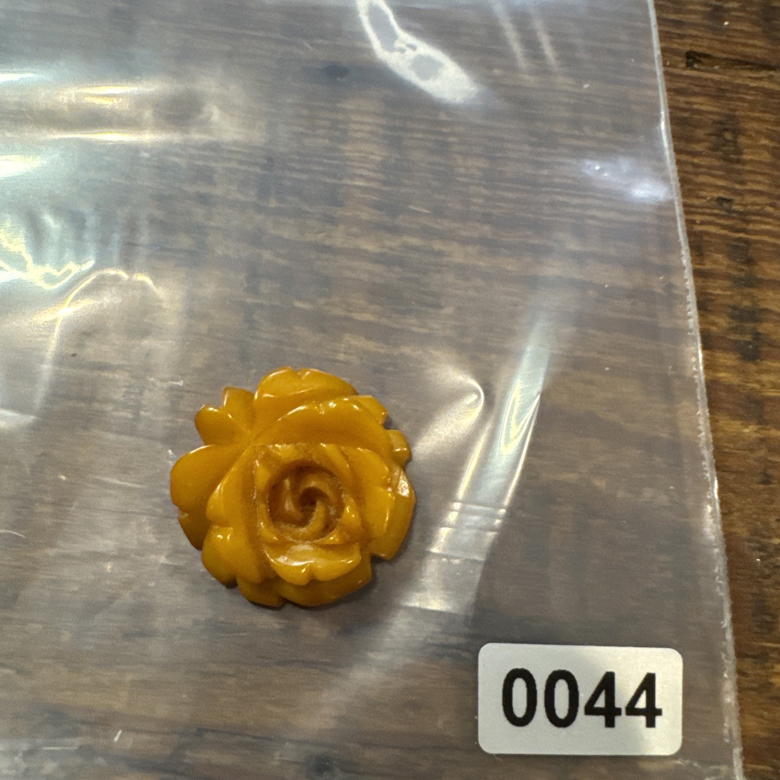 VTG Carved Bakelite Butterscotch Rose Flower pendant
